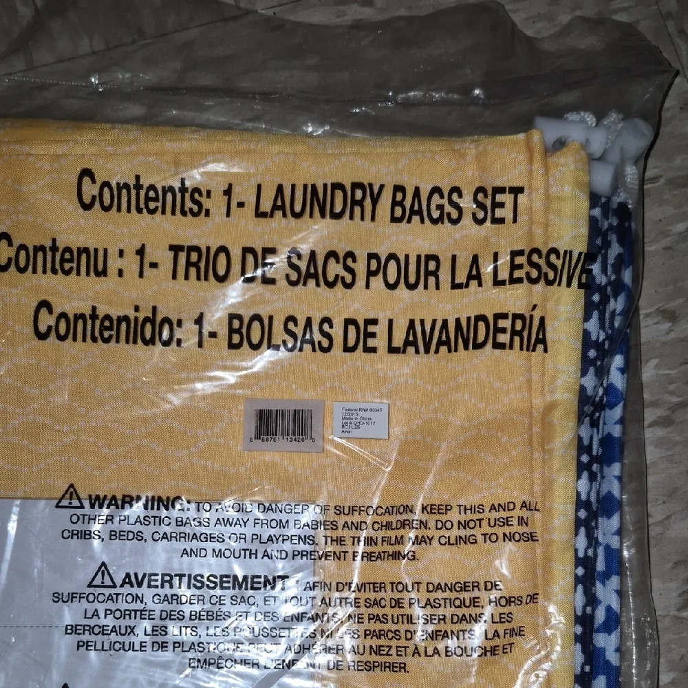 Avon Personalizable Printed Laundry Bag - Set of 3: Yellow, Royal & Navy 27